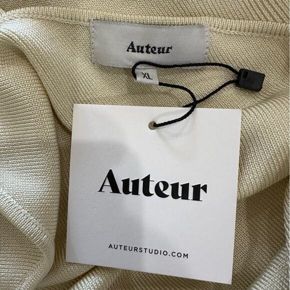 Auteur Studio Nour Rib Knit Maxi Dress Women’s Size XL Ivory Sheath Strappy - Picture 10 of 16